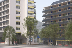 Blick auf den neuen Quartierplatz