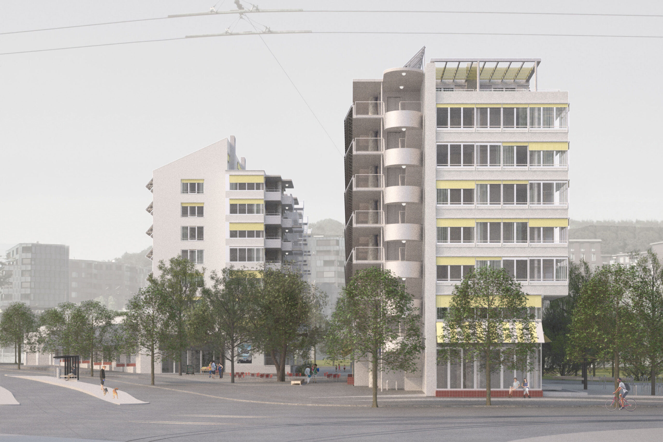 Blick Kreuzung Hofwiesenstrasse Ecke Wehntalerstrasse