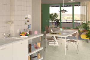 Haus A 3 Zimmer Wohnung Blick Richtung Laubengang